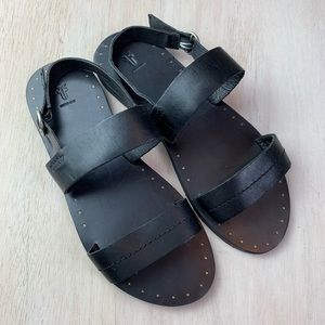 Frye black leather alley sandal | size 8 1/2